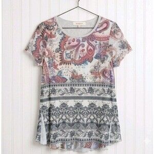 Sundance Paisley Floral Mesh Top